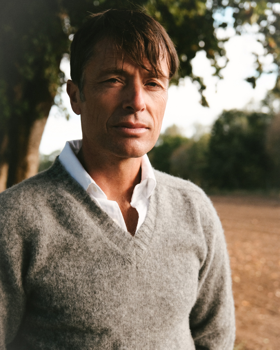 Herren | Pullover | Harley Of Scotland | for Care of Carl Brushed Supersoft Lambswool V-Neck Mid Grey