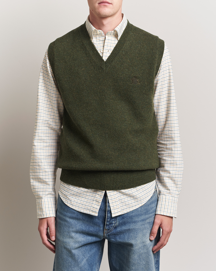 Herren | Pullover | Baracuta | Shetland Virgin Wool Vest Beech