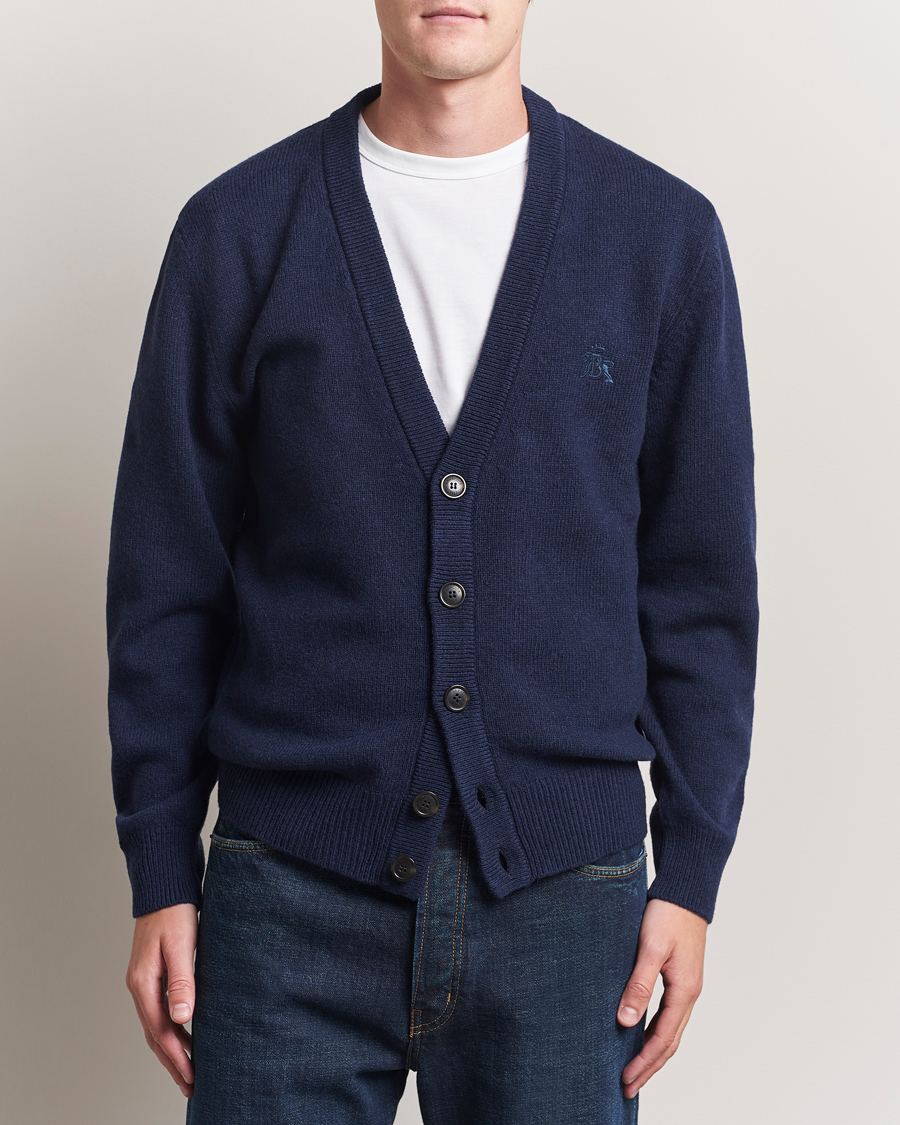 Herren | Pullover | Baracuta | Shetland Virgin Wool Cardigan Navy