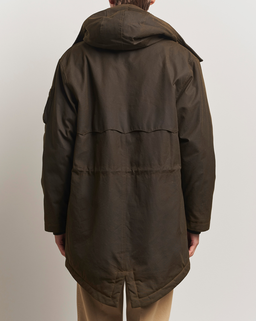 Herren | Jacken | Baracuta | Waxed Sherling Lined Parka Deep Moss