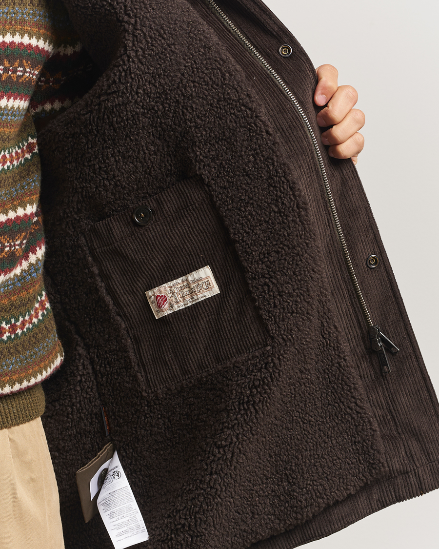 Herren | Jacken | Baracuta | Waxed Sherling Lined Parka Deep Moss