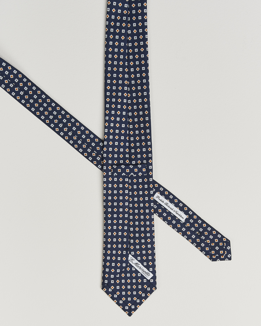 Herren | Krawatten | E. Marinella | 3-Fold Printed Silk Tie Navy