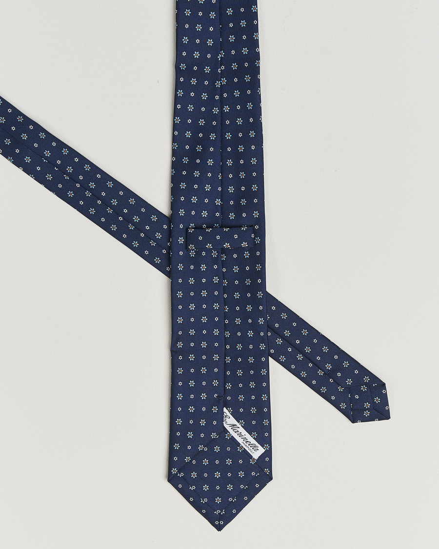 Herren | Krawatten | E. Marinella | 3-Fold Printed Silk Tie Navy