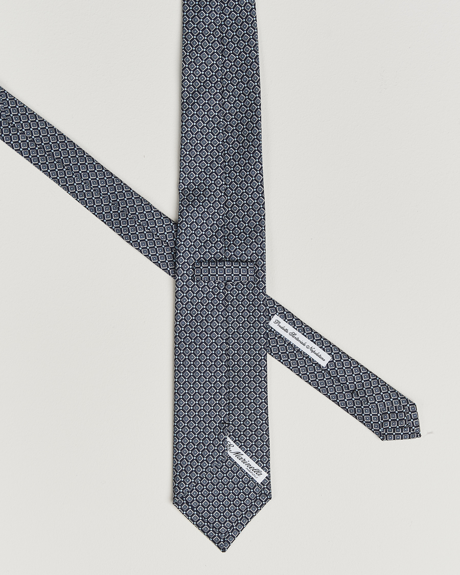 Herren | Krawatten | E. Marinella | 3-Fold Printed Silk Tie Navy