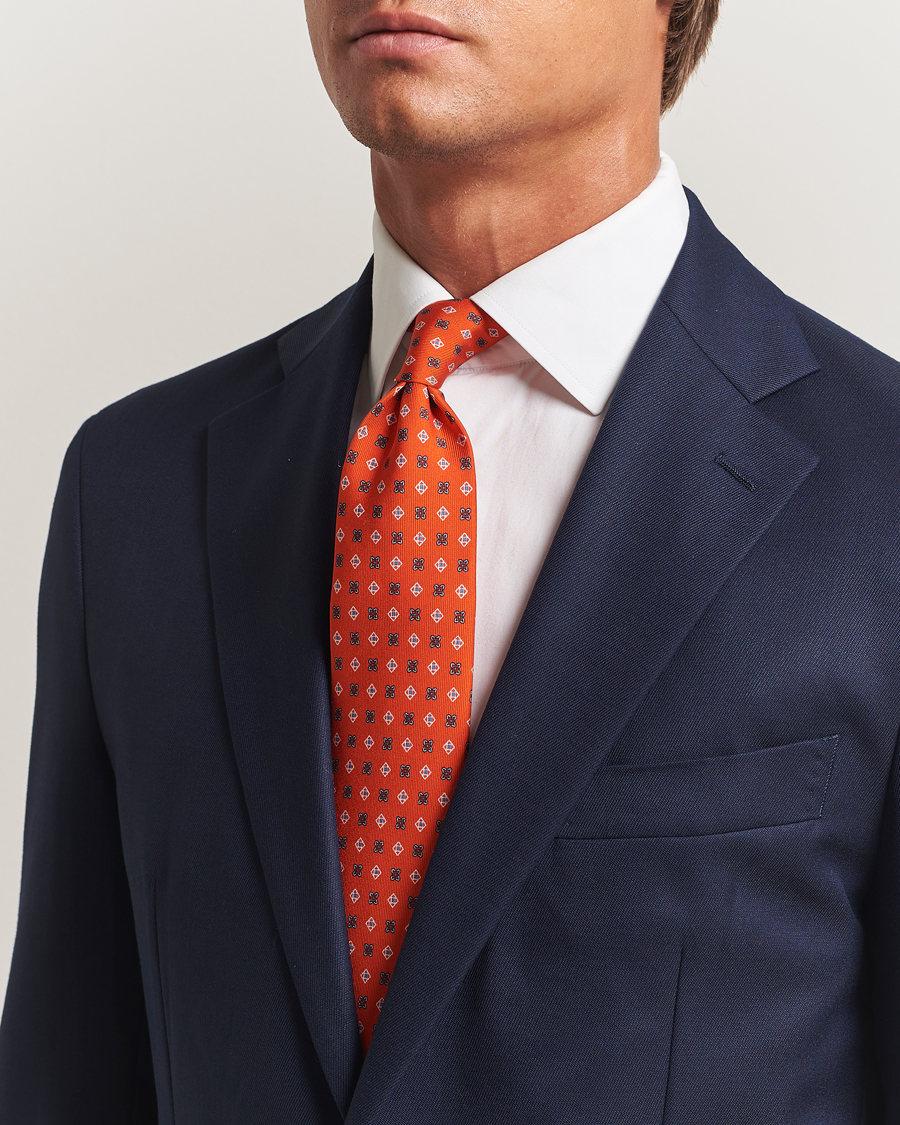 Herren | Krawatten | E. Marinella | 3-Fold Printed Silk Tie Red