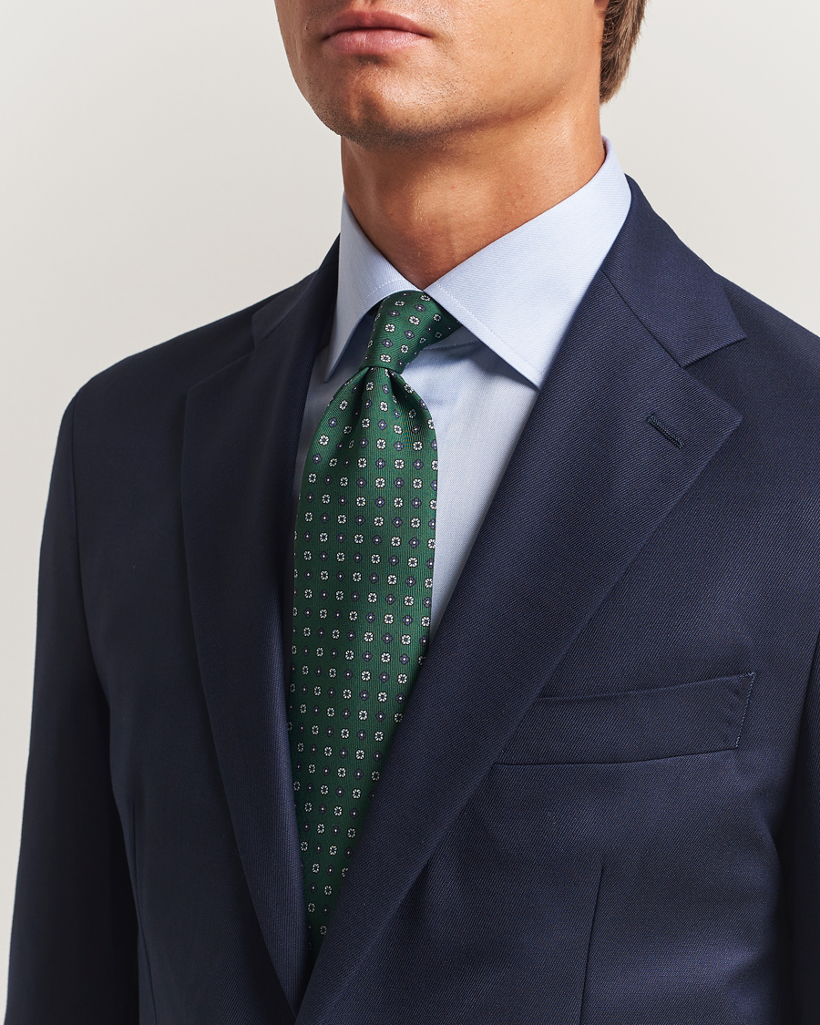 Herren | Krawatten | E. Marinella | 3-Fold Printed Silk Tie Dark Green