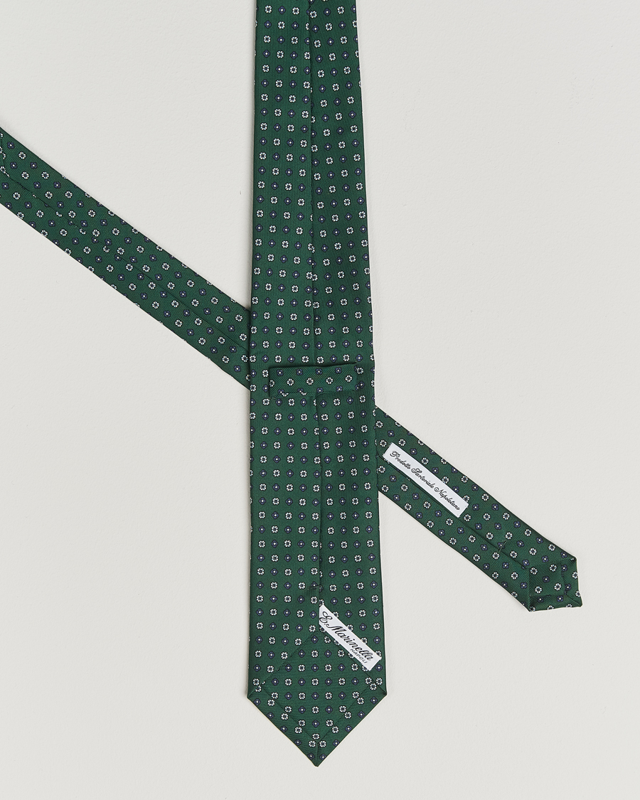 Herren | Krawatten | E. Marinella | 3-Fold Printed Silk Tie Dark Green