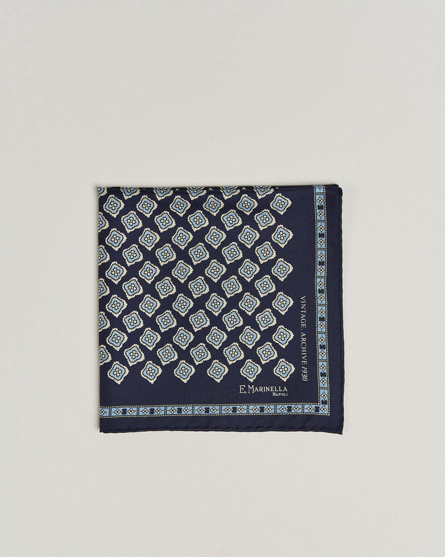 Herren | Einstecktücher | E. Marinella | Archivio Silk Pocket Square Navy