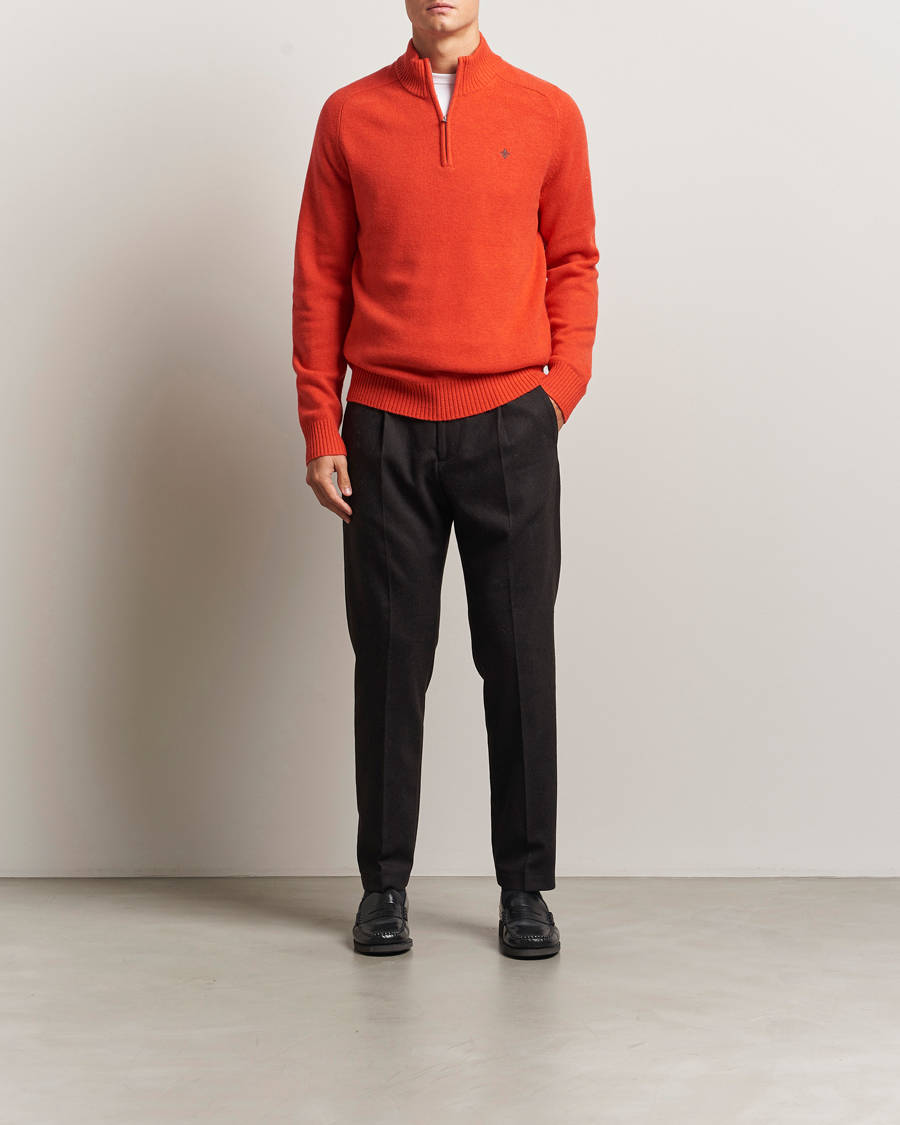 Herren | Pullover | Morris | Hertford Lambswool Merino Half Zip Red