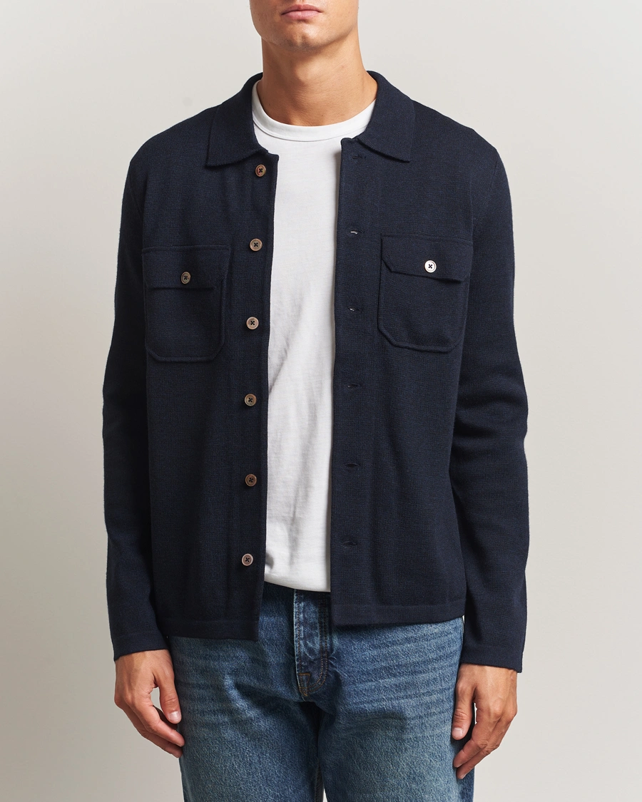 Herren | Hemden | Morris | Merino Walter Overshirt Navy