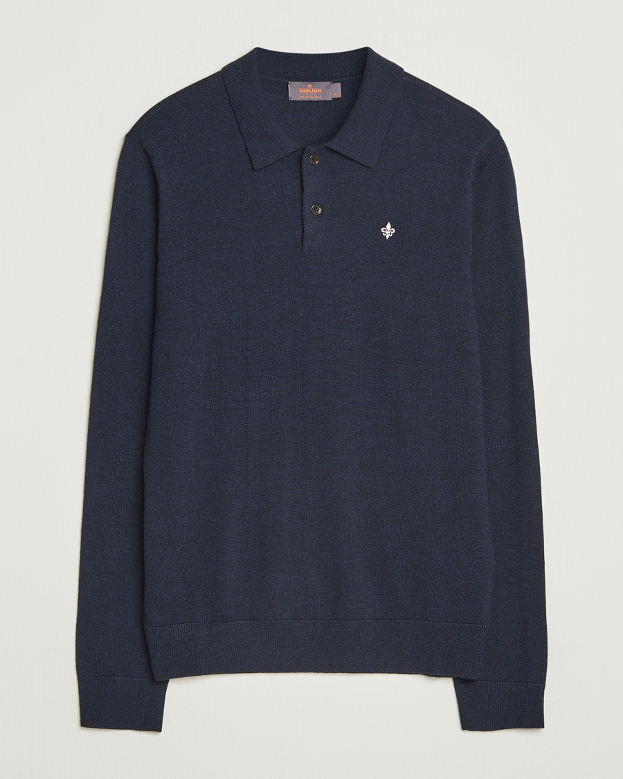 Herren | Pullover | Morris | Merino Polo Knit Navy