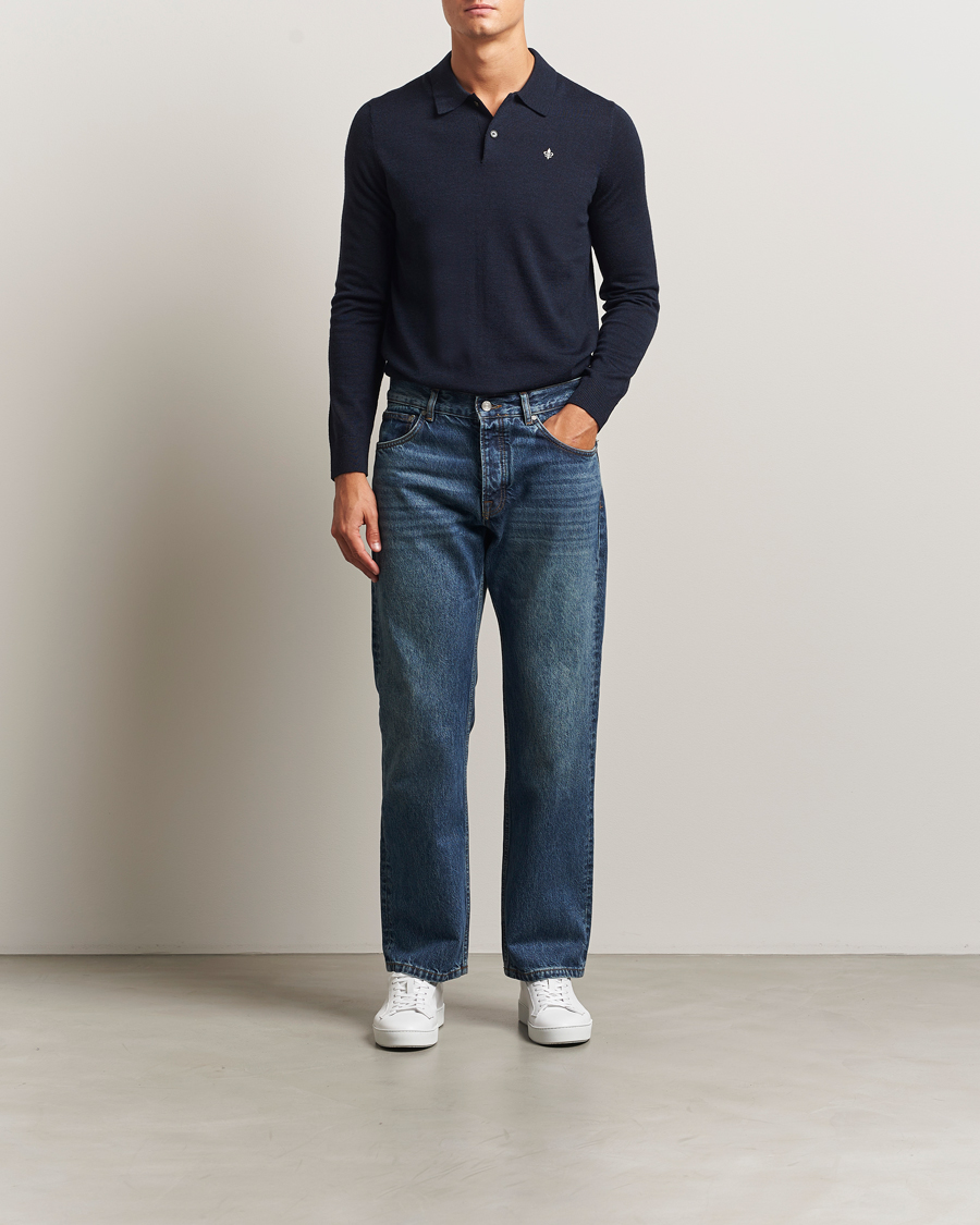 Herren | Pullover | Morris | Merino Polo Knit Navy