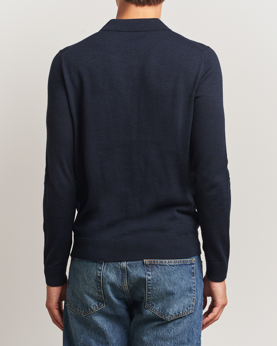 Herren | Pullover | Morris | Merino Polo Knit Navy