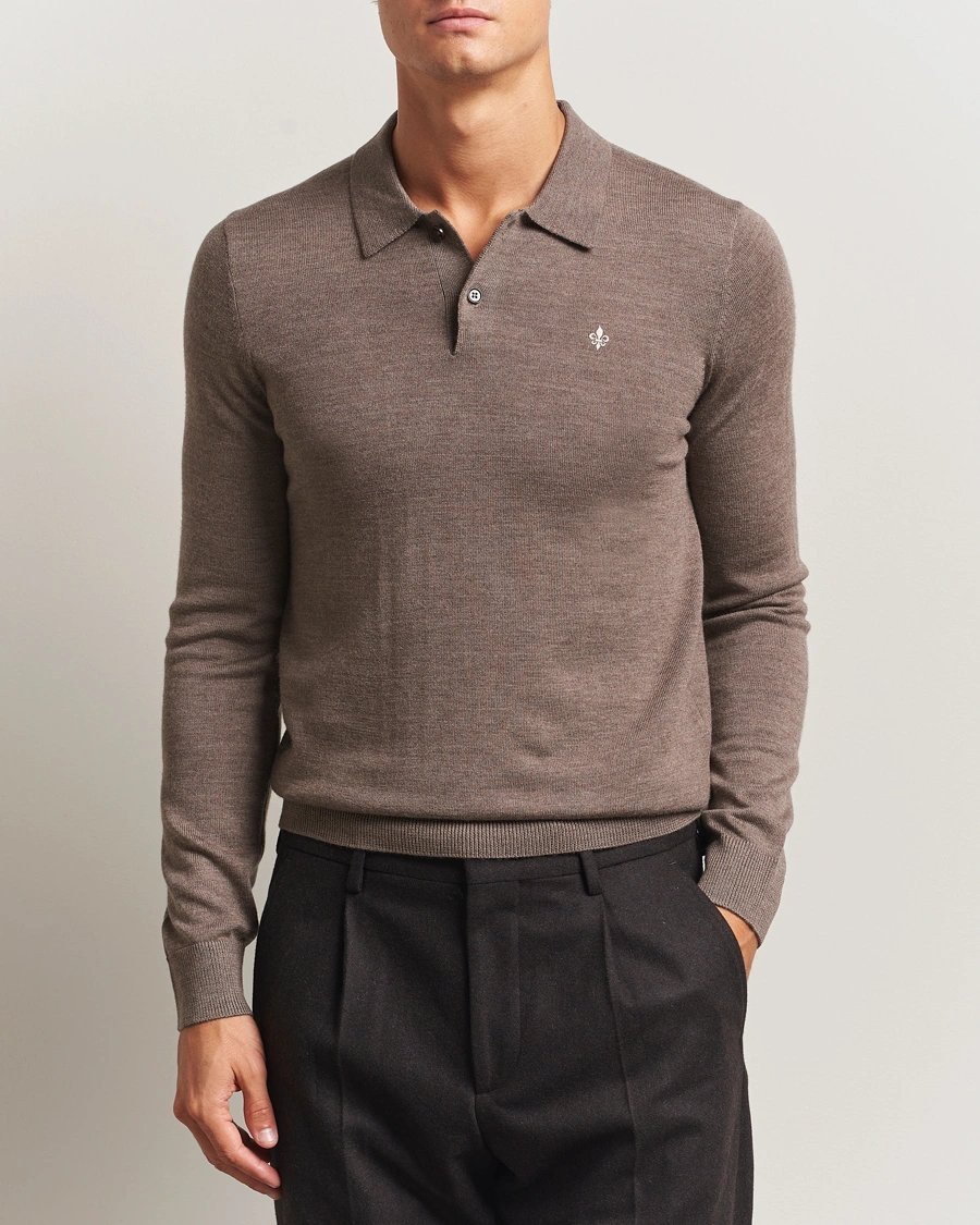 Herren | Pullover | Morris | Merino Polo Knit Brown
