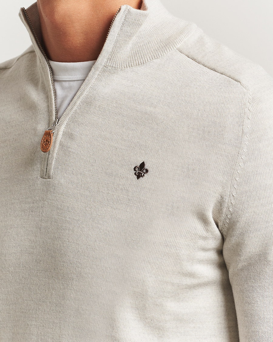Herren | Pullover | Morris | John Merino Half Zip Off White