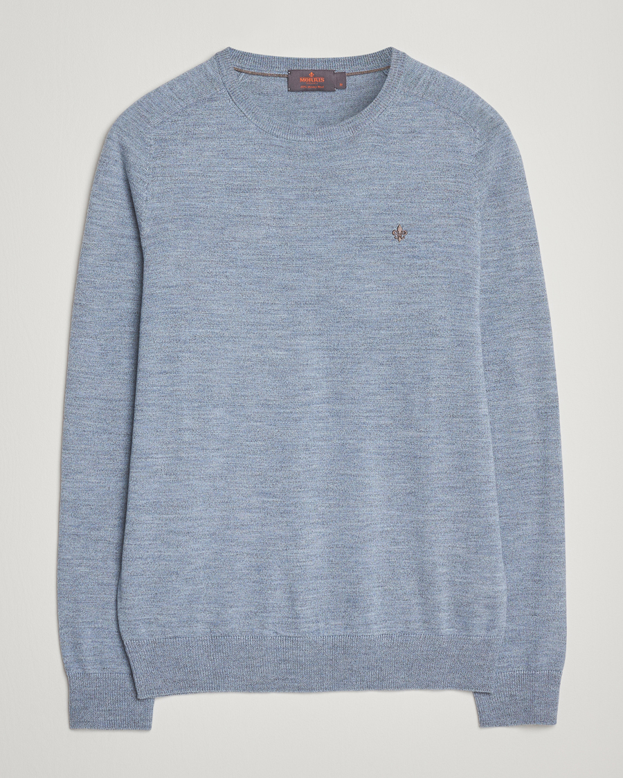 Herren | Pullover | Morris | Merino O-Neck Light Blue