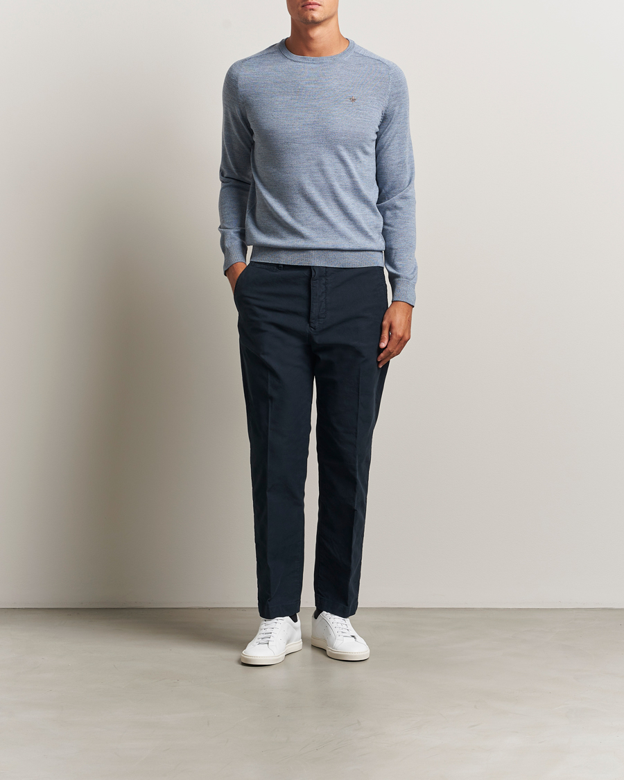 Herren | Pullover | Morris | Merino O-Neck Light Blue