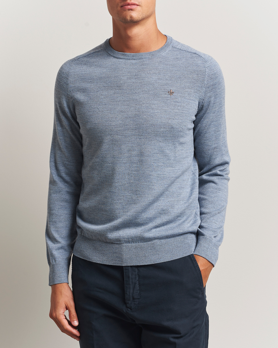 Herren | Pullover | Morris | Merino O-Neck Light Blue