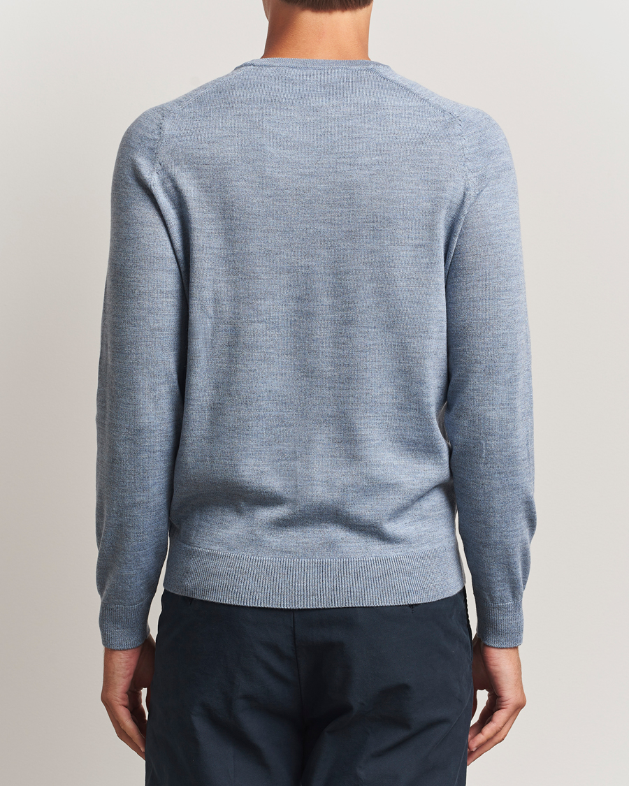 Herren | Pullover | Morris | Merino O-Neck Light Blue