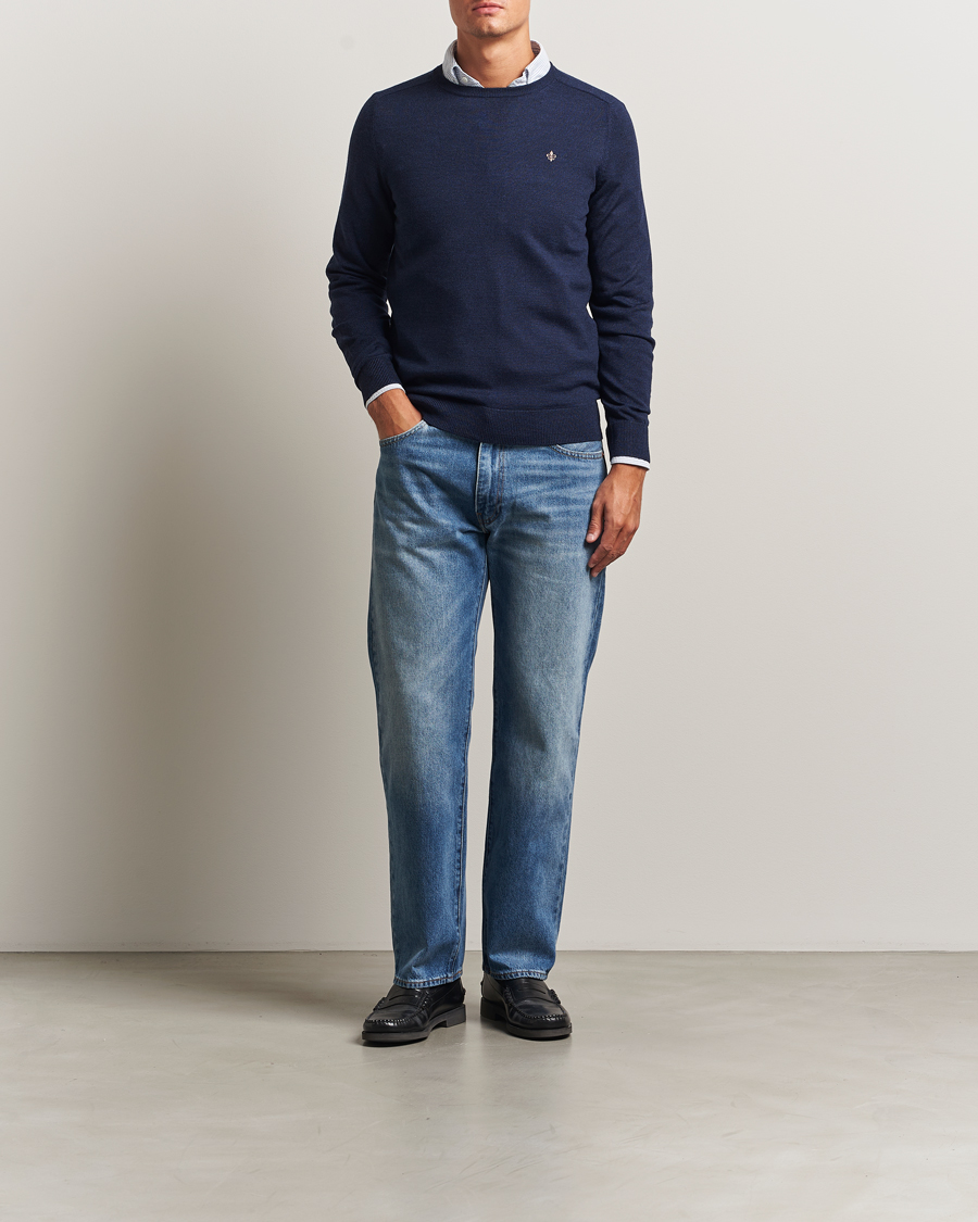 Herren | Pullover | Morris | Merino O-Neck Dark Blue