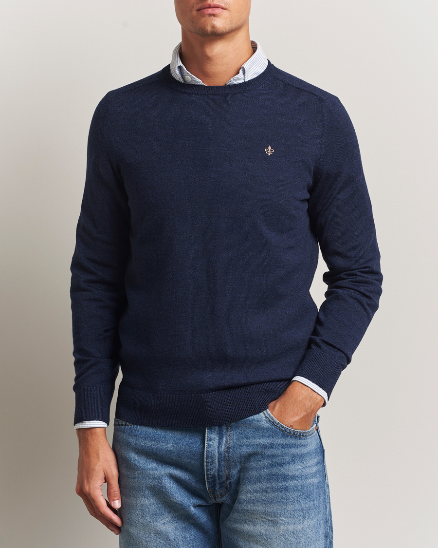 Herren | Pullover | Morris | Merino O-Neck Dark Blue