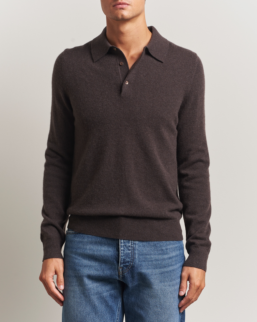 Herren | Pullover | Morris | Cashmere Polo Neck Brown