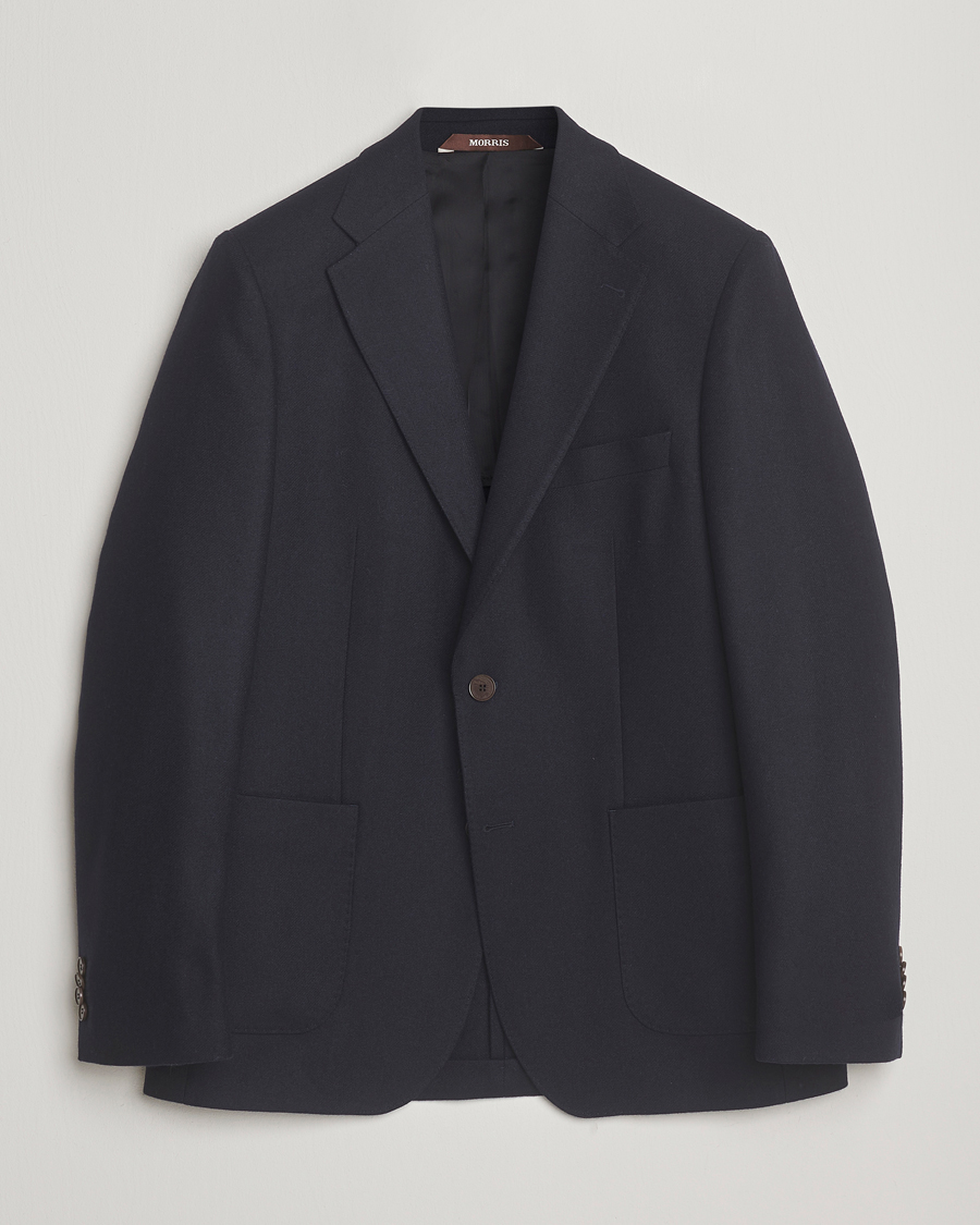 Herren | Sakkos | Morris | Flannel Wool Blazer Navy