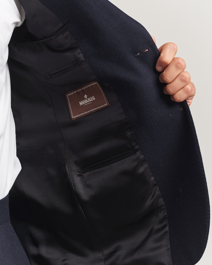 Herren | Sakkos | Morris | Flannel Wool Blazer Navy