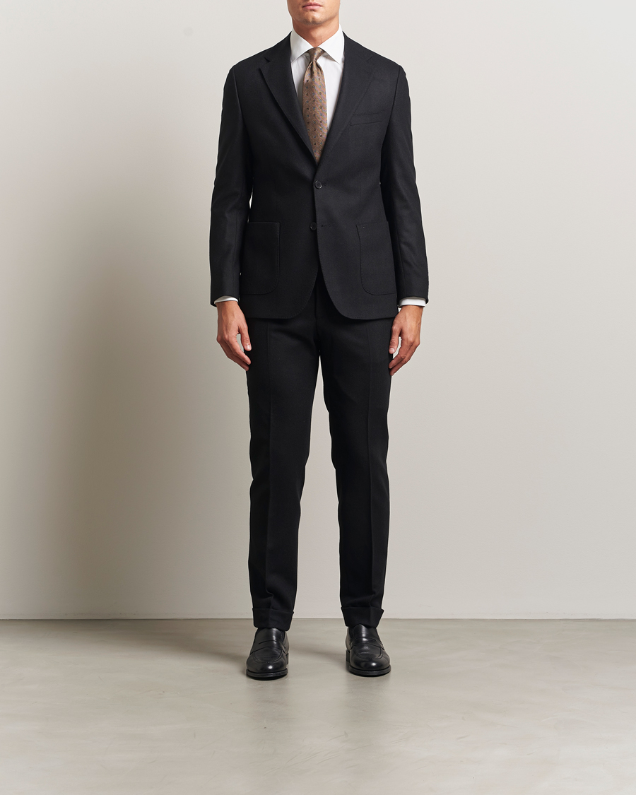 Herren | Sakkos | Morris | Flannel Wool Blazer Black