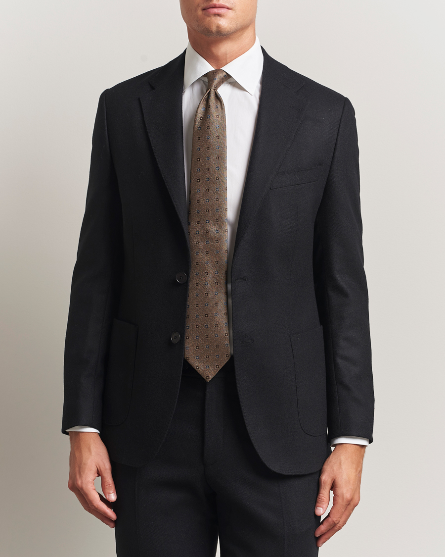 Herren | Sakkos | Morris | Flannel Wool Blazer Black