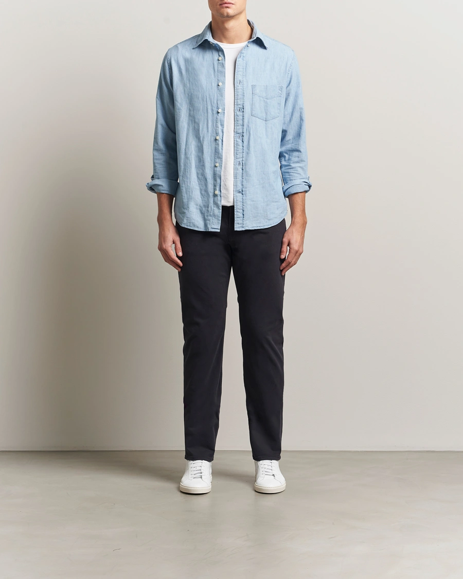 Herren | Hosen | Morris | James Brushed 5-Pocket Pants Blue
