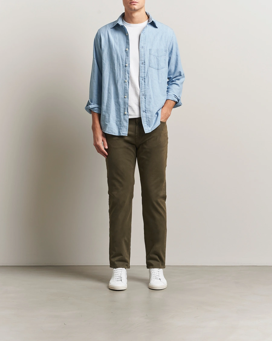 Herren | Hosen | Morris | James Brushed 5-Pocket Pants Olive