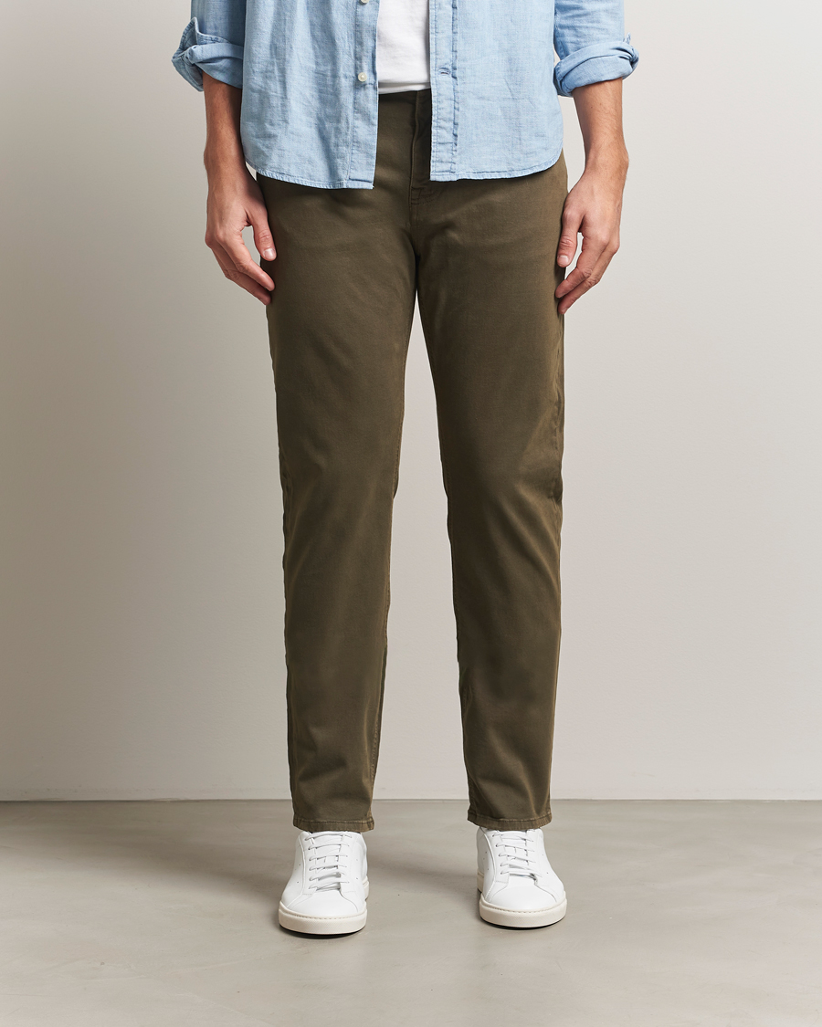 Herren | Hosen | Morris | James Brushed 5-Pocket Pants Olive