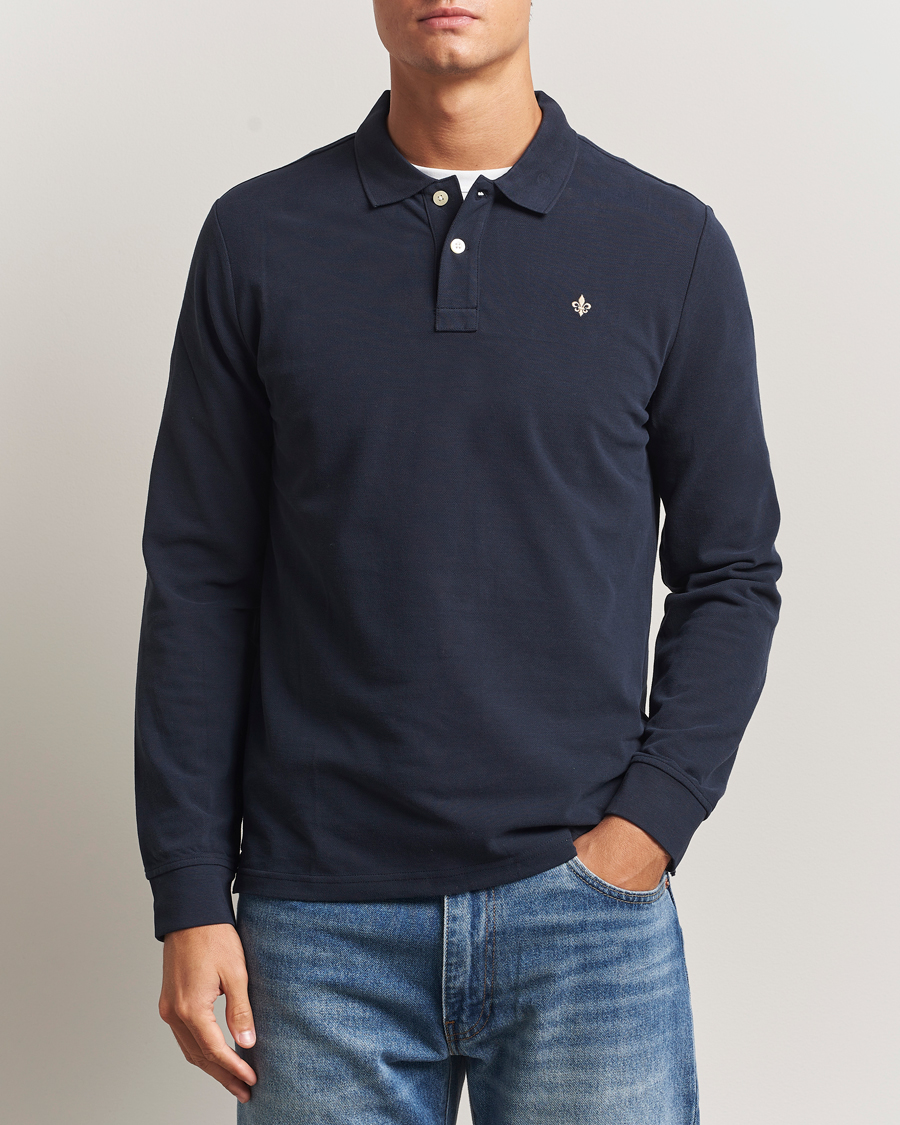 Herren | Pullover | Morris | Camden Long Sleeve Polo Old Blue
