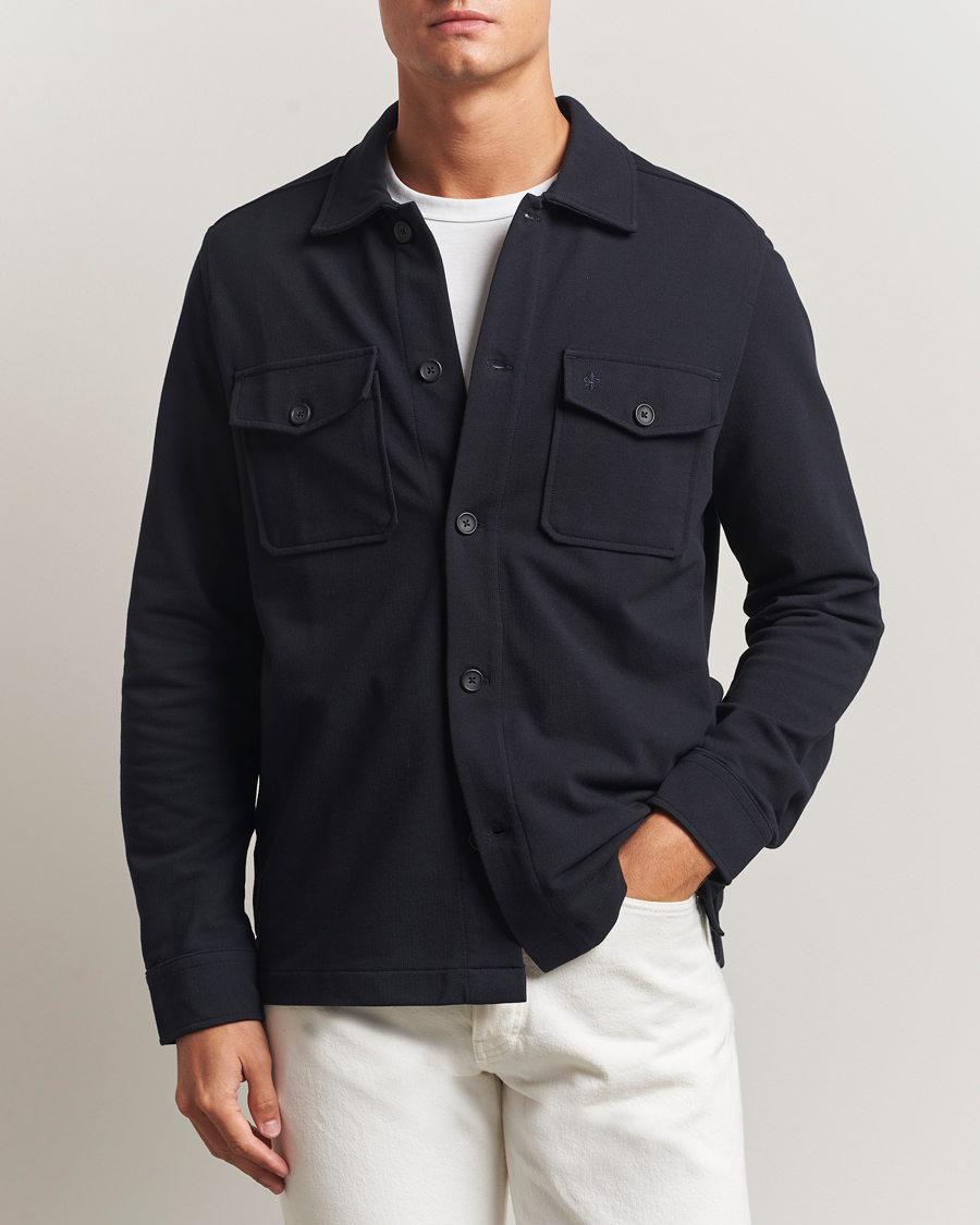 Herren | Hemden | Morris | Andrew Jersey Overshirt Old Blue