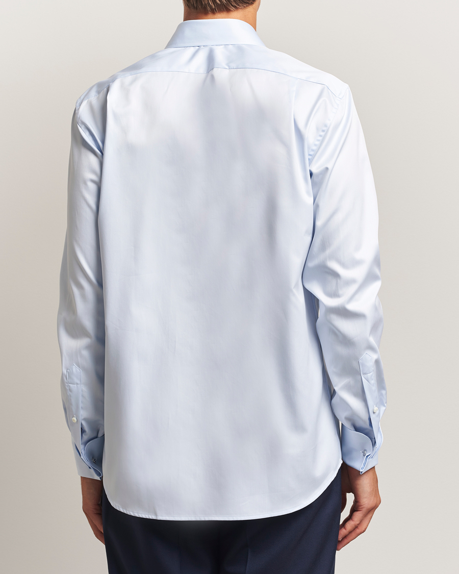 Herren | Hemden | Stenströms | Regular Fit Cotton Twill Double Cuff Shirt Blue