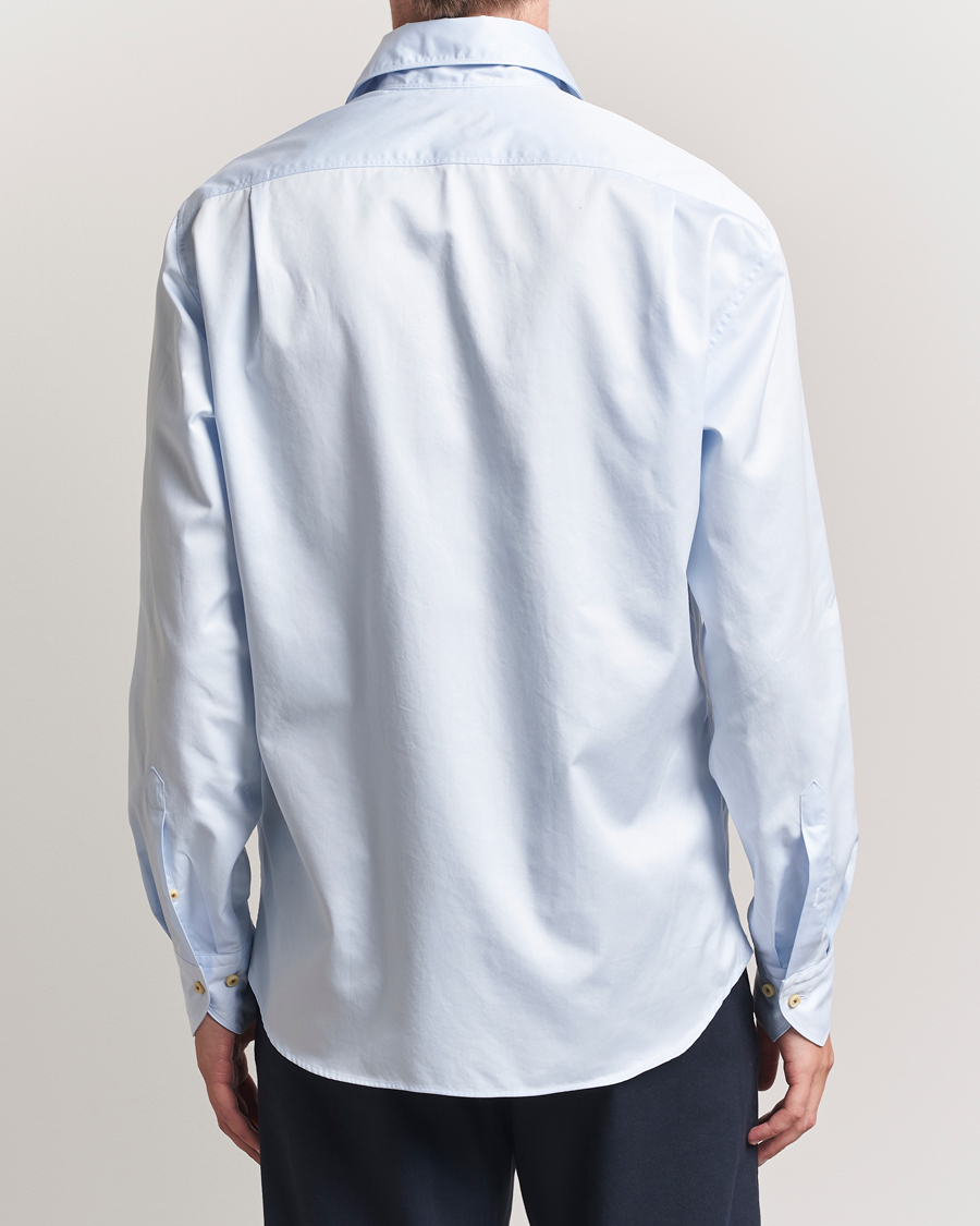 Herren | Hemden | Stenströms | Regular Fit Washed Cotton Plain Shirt Light Blue