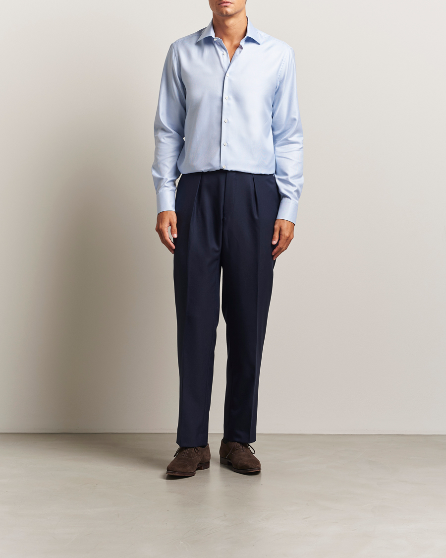 Herren | Hemden | Stenströms | Regular Fit Houndstooth Shirt Blue