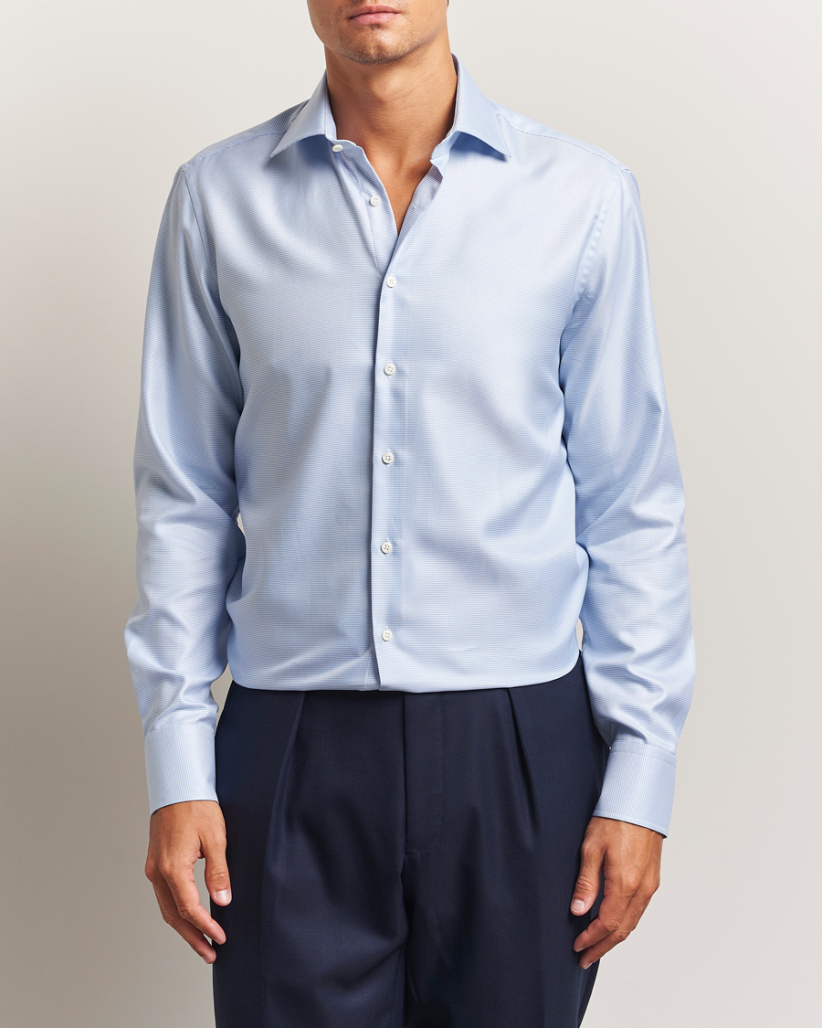 Herren | Hemden | Stenströms | Regular Fit Houndstooth Shirt Blue