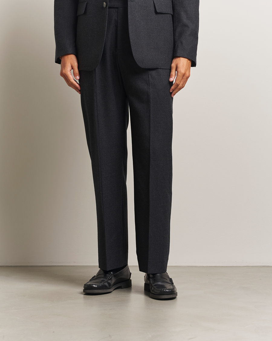 Herren | Hosen | Palmes | Wool Pleated Trousers Black