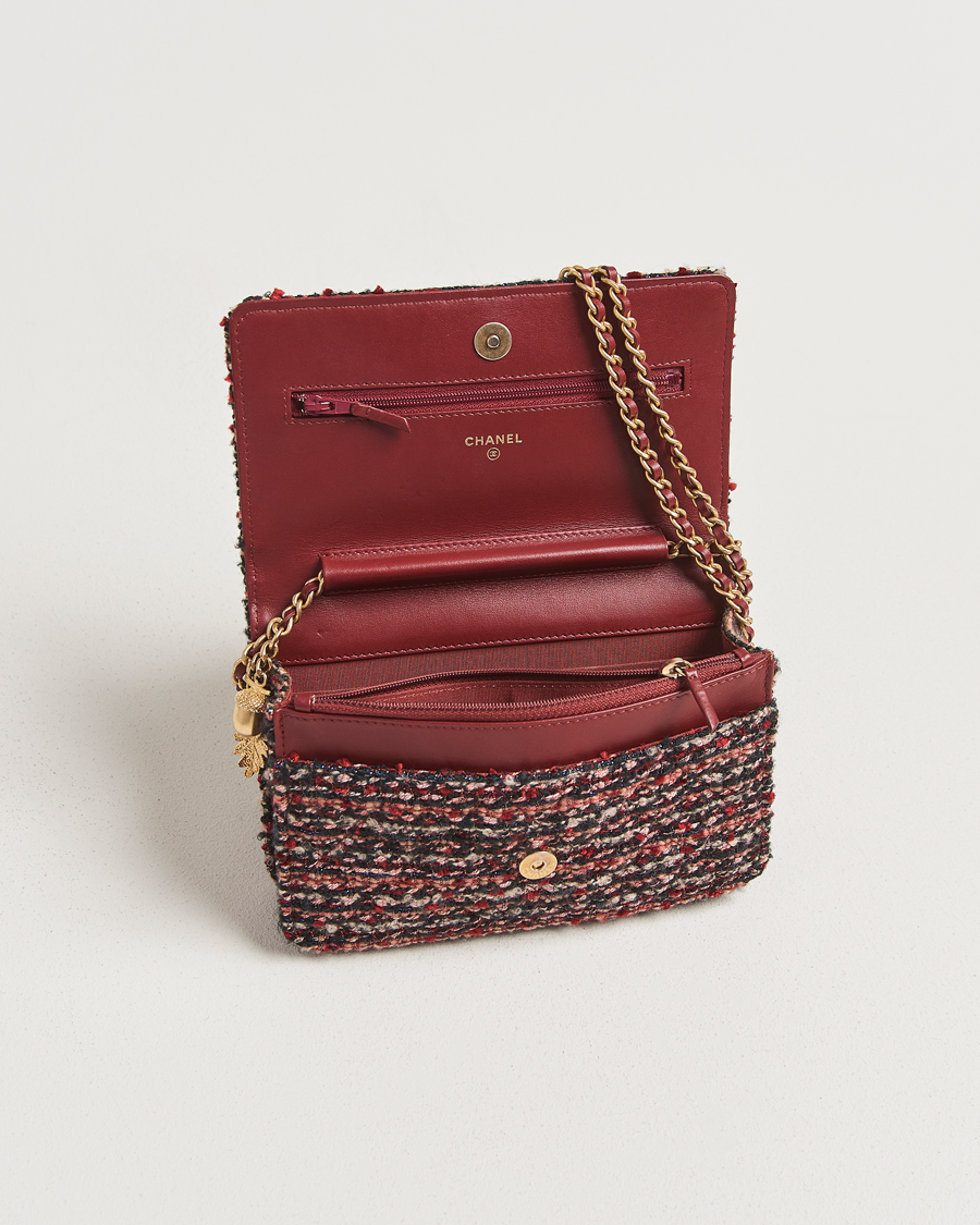 Herren | Pre-Owned & Vintage Bags | Chanel Pre-Owned | Tweed Wallet On Chain Red
