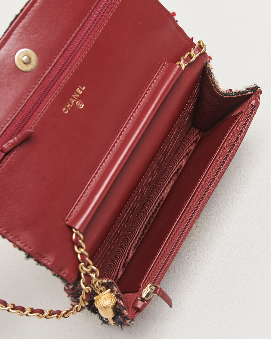 Herren | Pre-Owned & Vintage Bags | Chanel Pre-Owned | Tweed Wallet On Chain Red