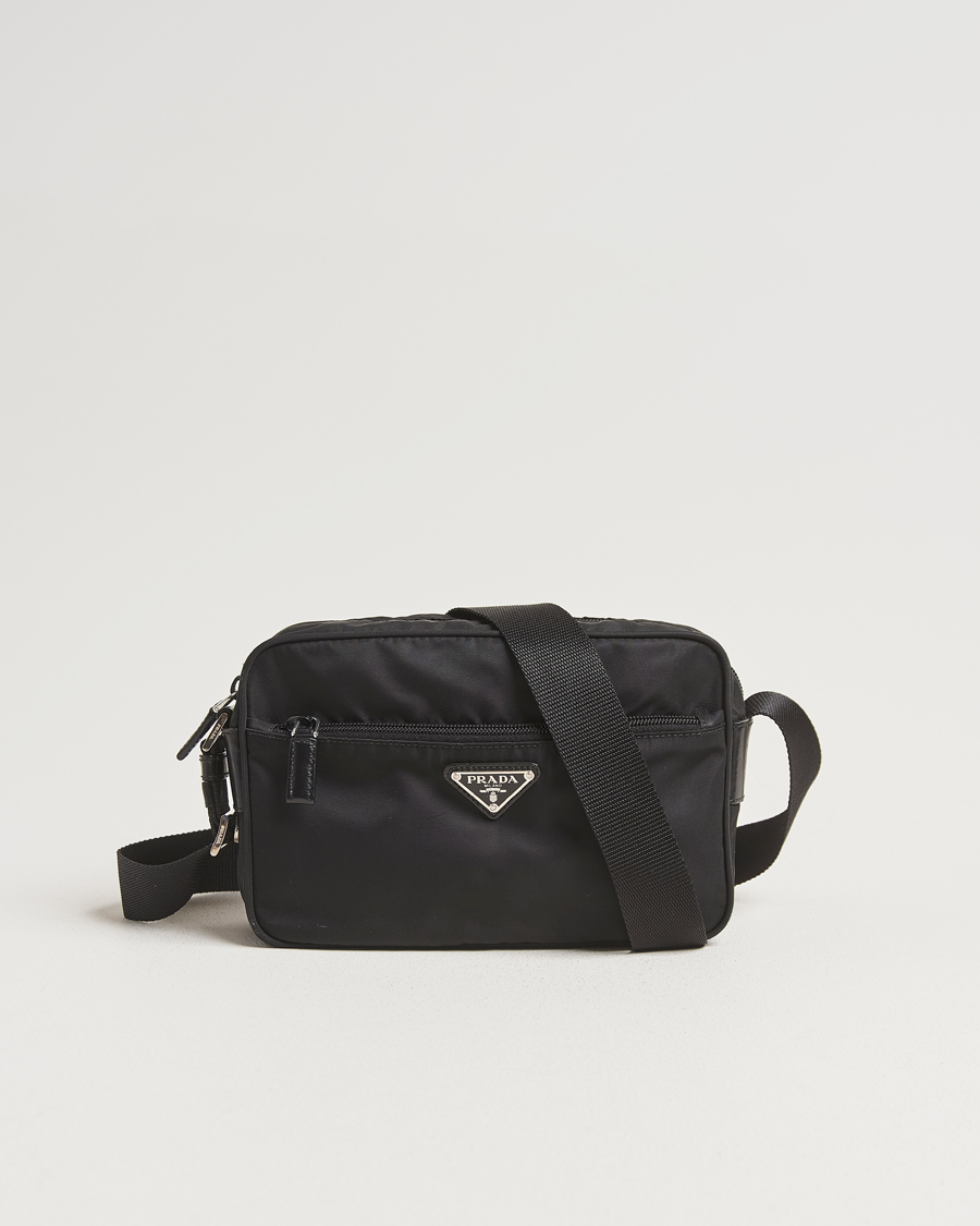 Herren | Pre-Owned & Vintage Bags | Prada Pre-Owned | Tessuto Nylon Leather Shoulder Bag Black