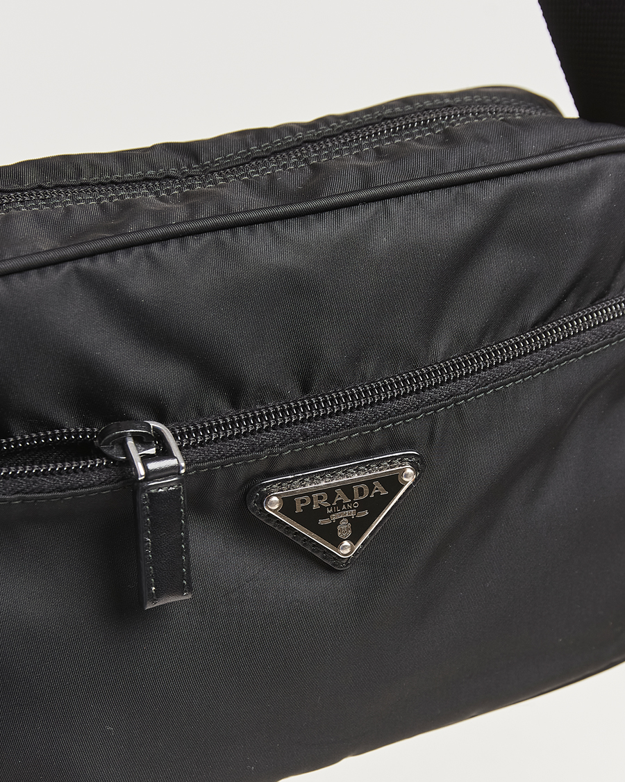 Herren | Pre-Owned & Vintage Bags | Prada Pre-Owned | Tessuto Nylon Leather Shoulder Bag Black