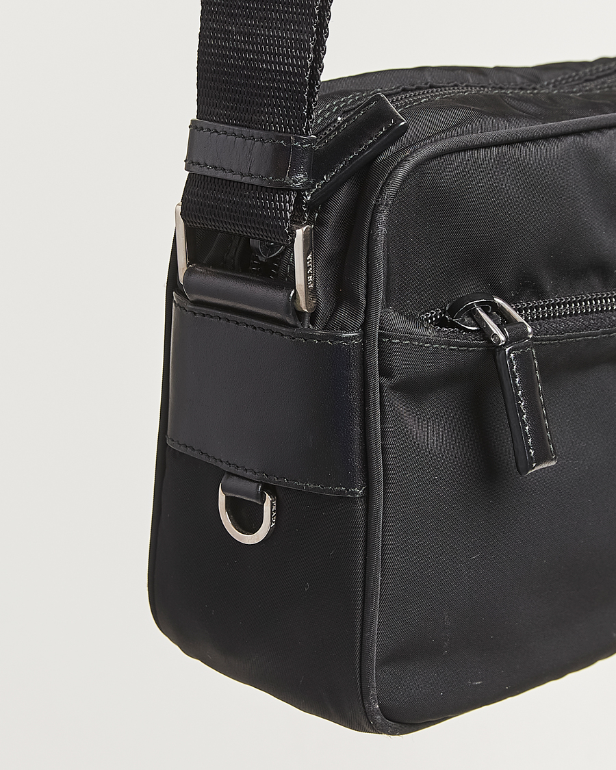 Herren | Pre-Owned & Vintage Bags | Prada Pre-Owned | Tessuto Nylon Leather Shoulder Bag Black