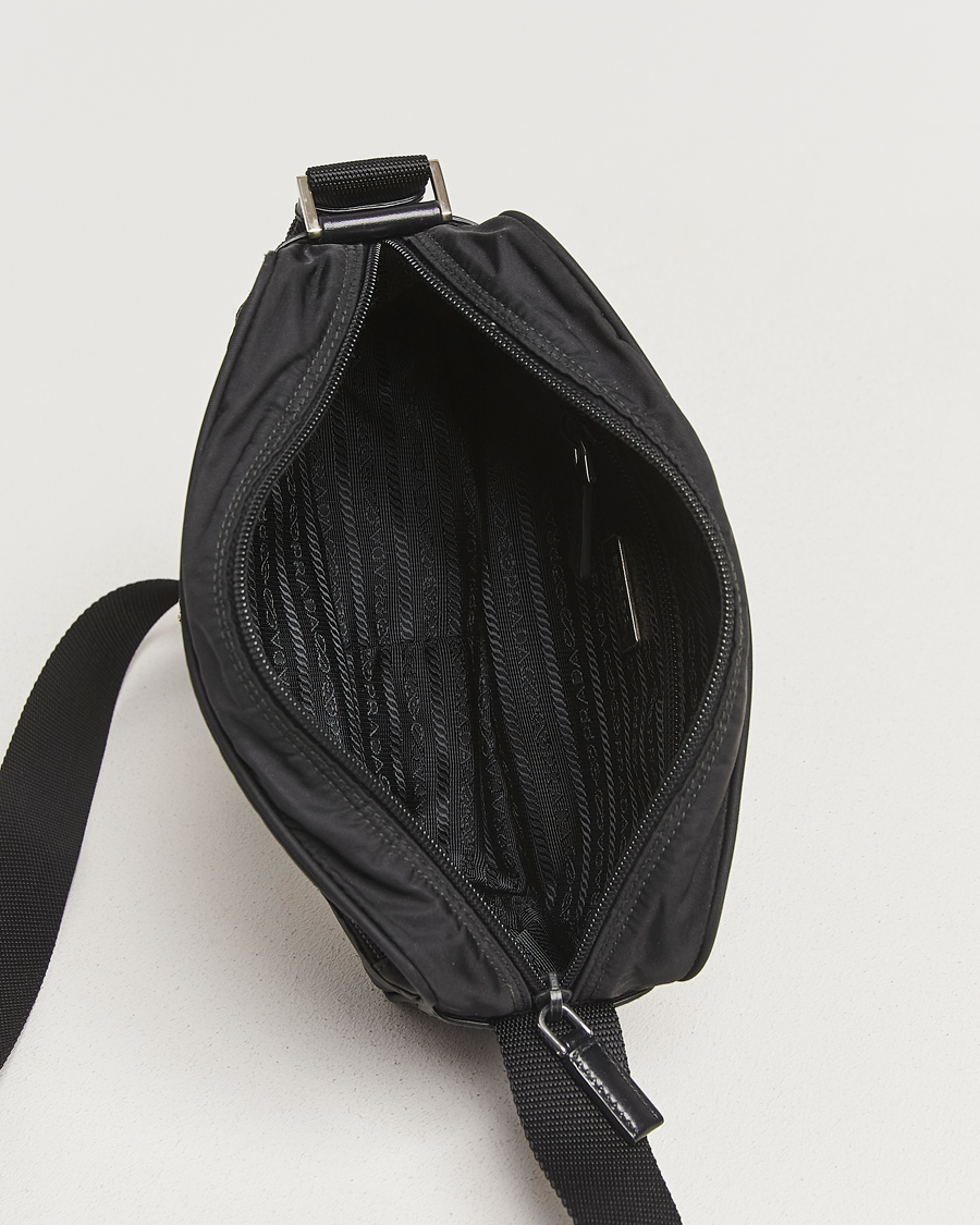 Herren | Pre-Owned & Vintage Bags | Prada Pre-Owned | Tessuto Nylon Leather Shoulder Bag Black