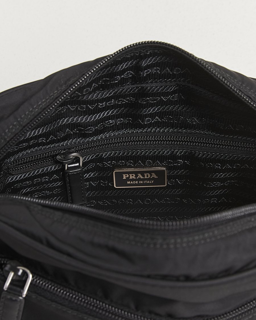 Herren | Pre-Owned & Vintage Bags | Prada Pre-Owned | Tessuto Nylon Leather Shoulder Bag Black