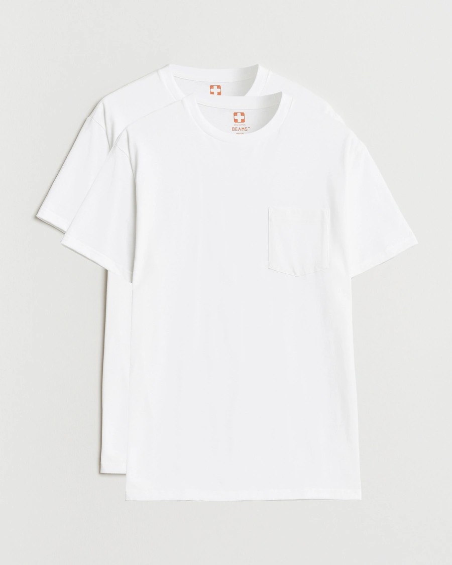 Herren | T-Shirts | BEAMS PLUS | 2-Pack Pocket T-Shirt White