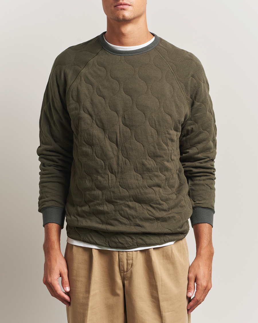 Herren | Pullover | BEAMS PLUS | MIL Quilt Crew Neck Olive