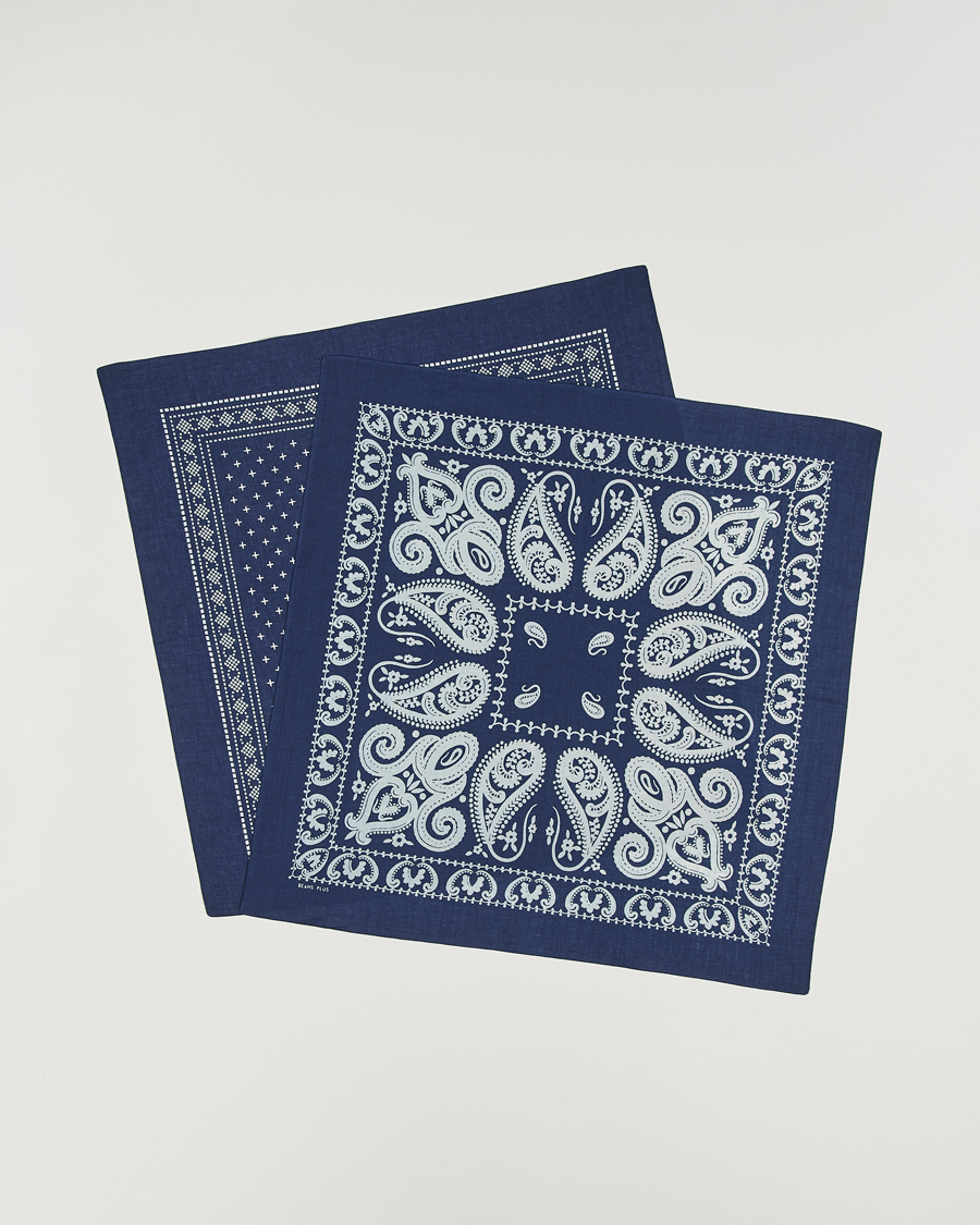 Herren | Einstecktücher | BEAMS PLUS | 2-Pack Bandana Set Navy